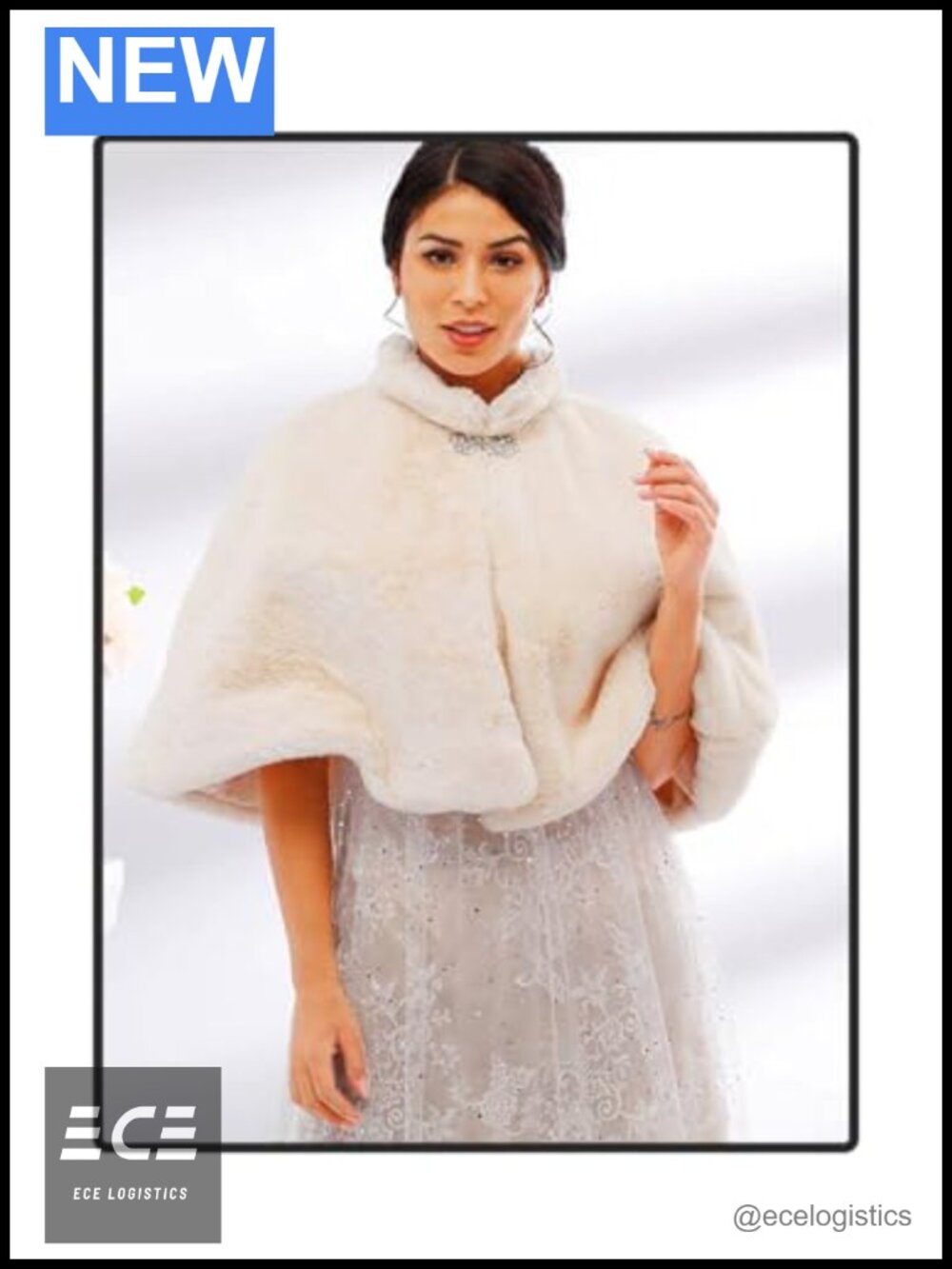 Faux Fur Wedding Shawl Wrap Bridal Scarf Shrug Cover Up for Bride Bridesmaids